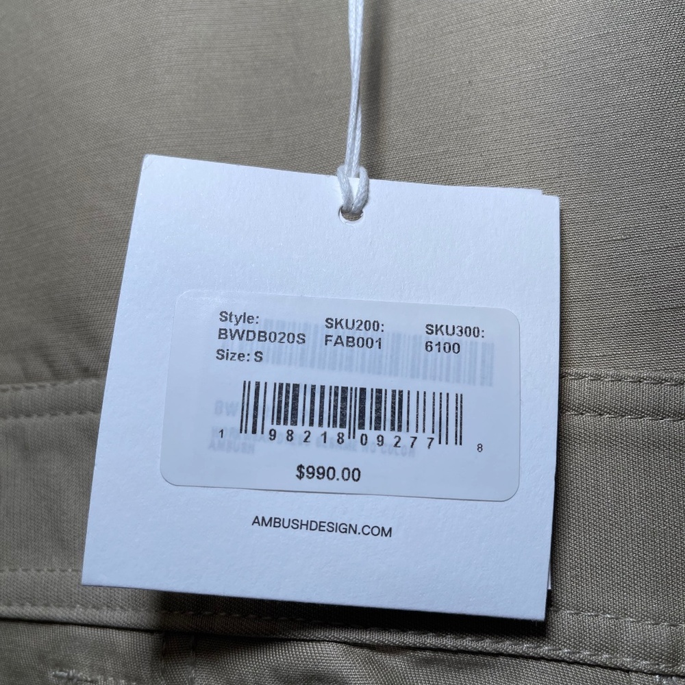 NWT AMBUSH women's Button Front Linen Sleeveless Mini Dress Beige Size Small - Picture 15 of 15